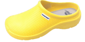 Cumfies yellow work clogs — slip-resistant healthcare footwear